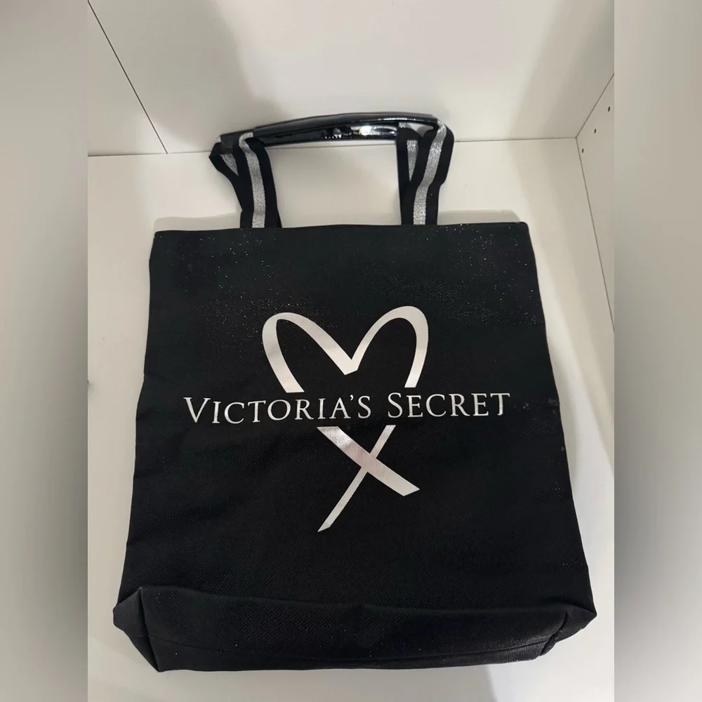 Victoria's Secret‎ Black and Silver Sparkly Tote